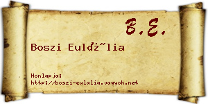 Boszi Eulália névjegykártya